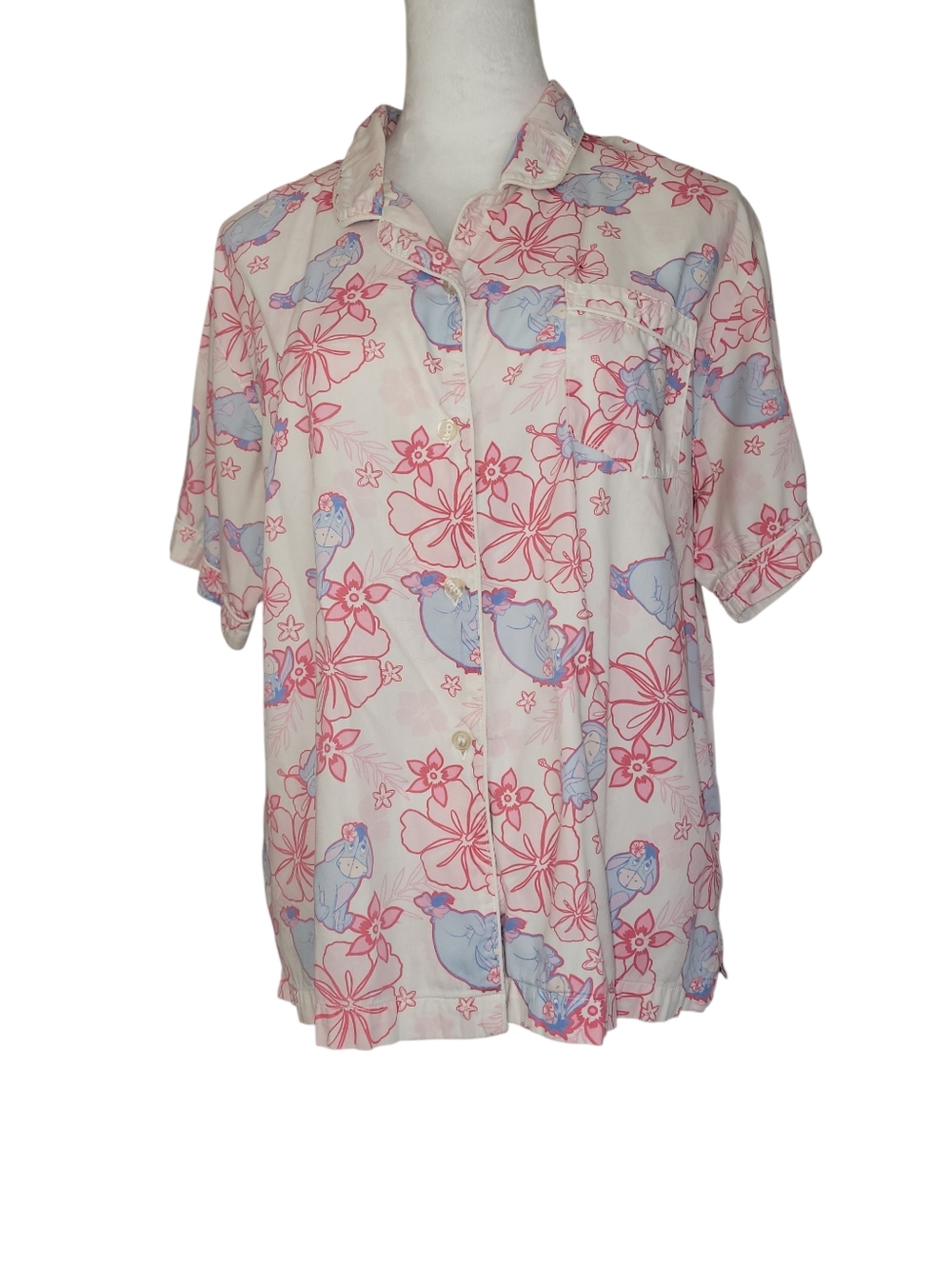 Disney Store Eeyore Tropical Hibiscus Sleep Shirt Size XL